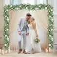 thumbnail image 4 of 6FT Artificial Garland with 7 White Silk Roses & 's Breath - Wedding Party Centerpiece, Table Runner Decor, 180cm Floral Vine for Home & Event, 4 of 6