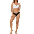 thumbnail image 2 of NOMADIC NOOK Women's No-Show Hipster Unlined Underwear V-Shape Waist Stretch Bikini 2 Packs, 2 of 4