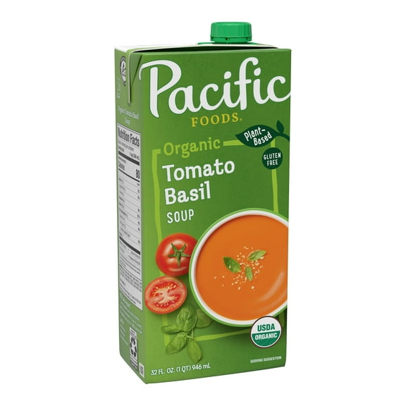 Pacific Foods Organic Tomato Basil Soup, 32 oz Carton