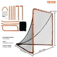 thumbnail image 2 of VEVOR Lacrosse Goal, 6' x 6' Lacrosse Net, Folding Portable Backyard Lacrosse Training Equipment, Steel Frame Training Net, Quick & Easy Setup Lacrosse Goal, Perfect for Youth Adult Training, Orange, 2 of 9