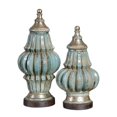 thumbnail image 1 of Uttermost Fatima 2 Piece Sky Blue Decorative Urns Set in Sky Blue, 1 of 2