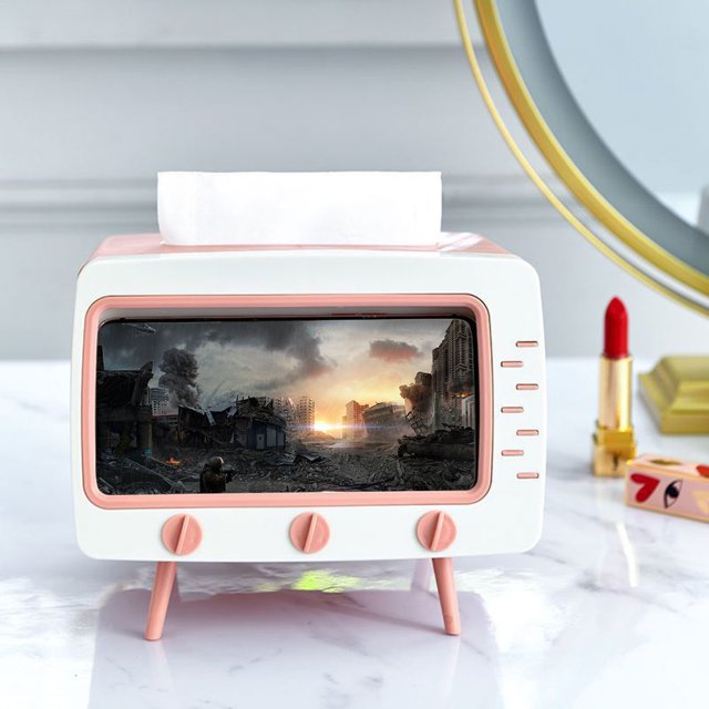 Caja De Pañuelos Con Forma De Tv Lindo servilletero creativo caja de almacenamiento de papel higiénico para sala de estar mesita de noche