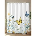 thumbnail image 4 of Shower Curtain Daisy Flower Shower Curtains for Bathroom, Waterproof Polyester Shower Curtain Set with Hooks, Extra Long 72" x 96" Butterfly Floral, 4 of 6