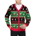 thumbnail image 2 of BounceUp Mens Ugly Christmas Sweater Cardigan V Neck Button Front Long Sleeve Knitwear, 2 of 8