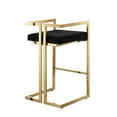 thumbnail image 4 of Inspired Home Aarna Upholstered Velvet Bar & Counter Stool with Gold Base, (set of 2), Black, 4 of 7