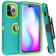 thumbnail image 3 of Xhy iPhone 14 Pro Max Case with Belt Clip Holster and Screen Protector Military Grade Heavy Duty 3 in 1 Shockproof Armor Durable Detachable for iPhone 14 Pro Max 6.7 inch 2022 Phone - Green+Yellow, 3 of 6