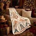 thumbnail image 3 of Southwestern Desert Landscape Sun decorative motif Rustic, Peaceful Mountain Lake Scene, Warm Flannel Blanket for Cabin and Lodge, Outdoor Lovers Camping Gift, Artistic Home Decor, 3 of 9