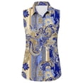 thumbnail image 6 of Avrnliq Womens Paisley Print Sleeveless Blouse, Collared V-Neck Button Down Stretch Top for Women S-XXXL,Size 2XL, 6 of 6
