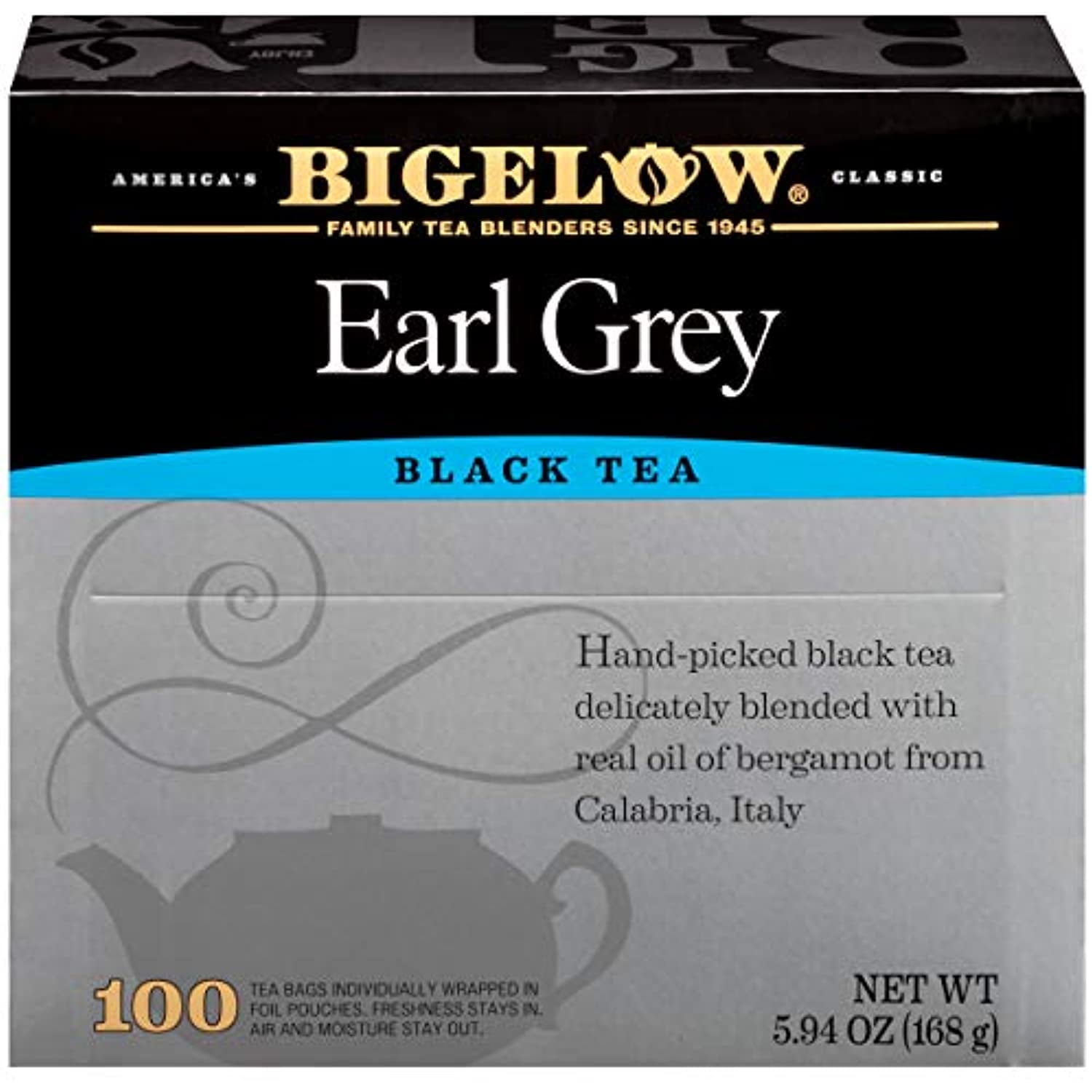 Bigelow Earl Grey Black Tea Bags, 100 Count Box Caffeinated Black Tea