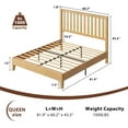 thumbnail image 3 of VanAcc Queen Size Bed Frame, Solid Wood Platform with Wooden Headboard for Bedroom, Natural, 3 of 8
