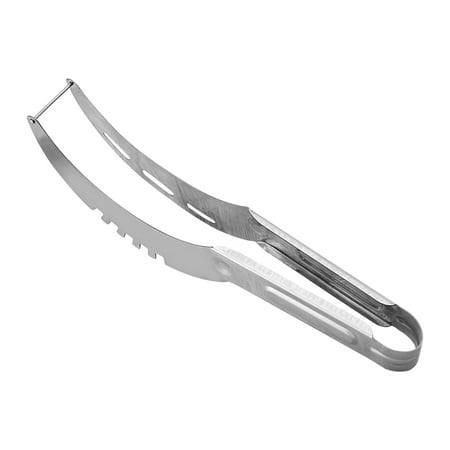 

Luckky Watermelon Slicer Multifunctional Stainless Steel Fruit Slicer Long Handle Fruit Cutter Slicer Kitchen Gadget for Outdoor Family Parties Camping Safe Durable Design (Silvery)
