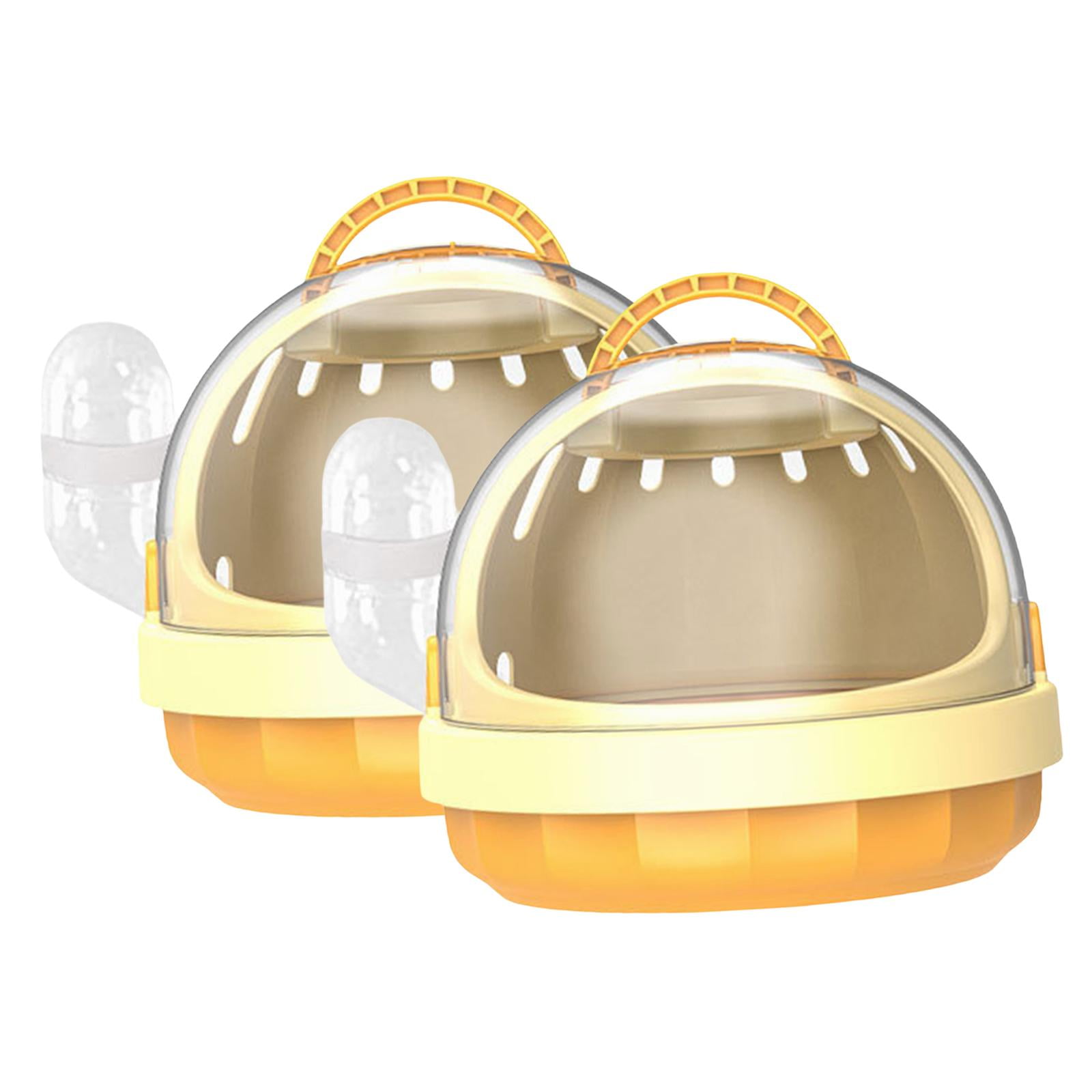 oshhnii 2 Pieces Hamster Carrier Cage Large for Vacation Dwarf Hamster Small Animals Yellow