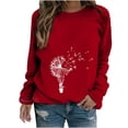 thumbnail image 2 of Womens Plus Size Tops 2023 Fashion Long Sleeves Casual Shirts Printed Round-Neck Sweatshirt Pullover Loose Tunic Tops Up to 65% off, 2 of 7