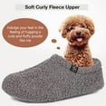 thumbnail image 4 of Women's Fuzzy Curly Fur Memory Foam Loafer Slippers with Polar Fleece Lining, 4 of 9