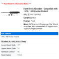 thumbnail image 2 of Front Shock Absorber - Compatible with 1970 - 1981 Pontiac Firebird 1971 1972 1973 1974 1975 1976 1977 1978 1979 1980, 2 of 2