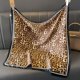 thumbnail image 2 of Pañuelos de pelo de satén de seda para mujer, pañuelo cuadrado de lujo con estampado de leopardo, 70cm, diadema de diseñador profesional, 2 of 4