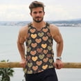 thumbnail image 6 of Gukieu Heart Print Men's Quick Dry Fitness Vest, Round Neck Sleeveless Fitness Bodybuilding Top-4X-Large, 6 of 7