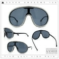 thumbnail image 2 of Bling Rhinestone Rim Luxury XL Oversize Shield Racer Plastic Sunglasses All Black, 2 of 8