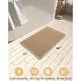 thumbnail image 2 of Thick Waffle Bath Mat Super Absorbent Non Slip Bathroom Rug, Machine Washable Tassel Decor Floor Mat with Rubber Backing, 17x24 Inch, Brown, 2 of 6