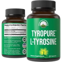 TyroPure L Tyrosine Supplement. More Bioavailable, Cleaner Version of L-Tyrosine. Vegan, Naturally Fermented 500mg Capsules for Mental Clarity, Dopamine. Mood Support for Women and Men