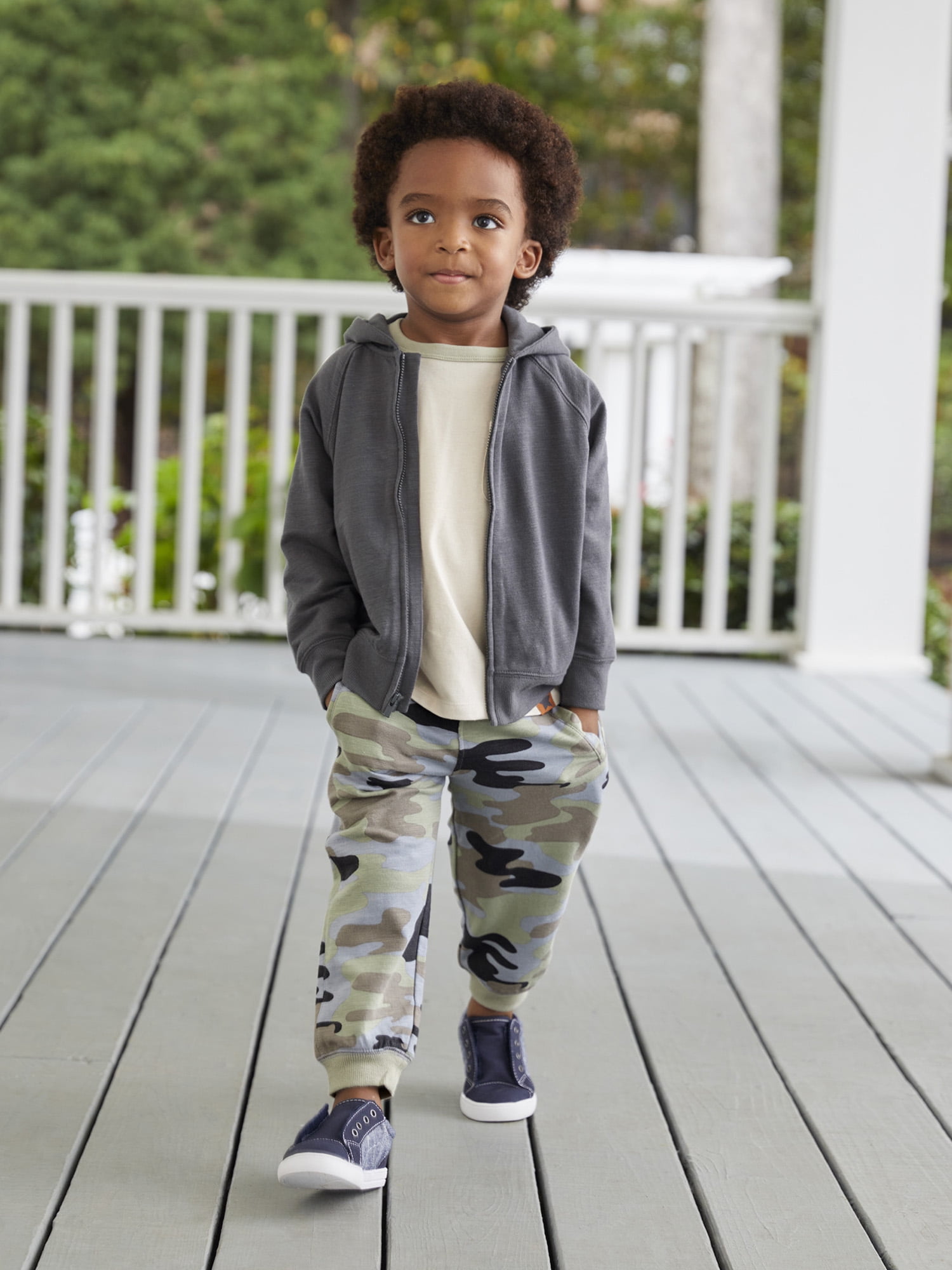 Modern Moments by Gerber Toddler Boy Zip-Up French Terry Hoodie, 12M-5T