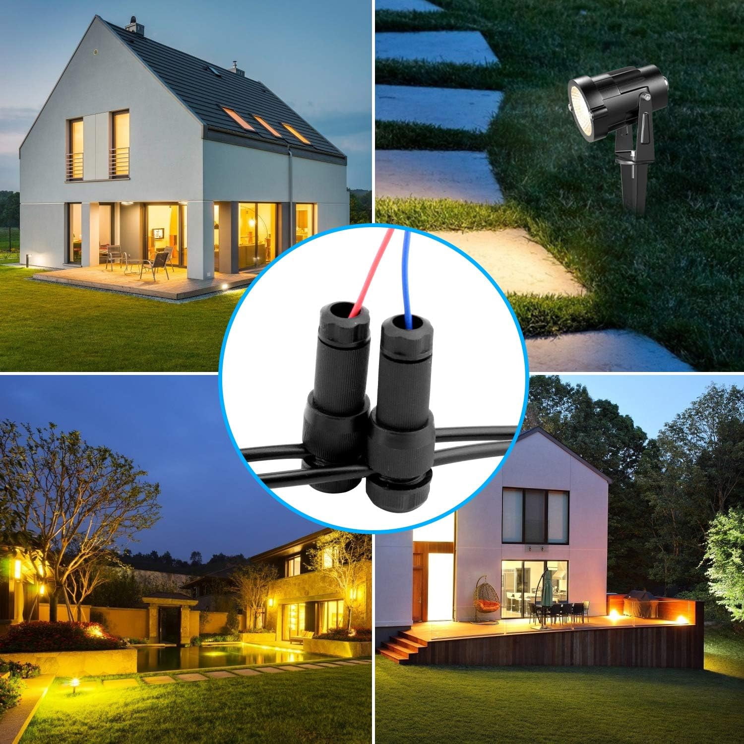 Lislim 50 Pack Low Voltage Landscape Light Wire Connectors Outdoor 14-20 Gauge Cable Connectors for Landscape Path Lights Work with Malibu Paradise Moonrays and More