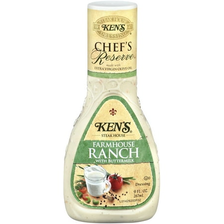 Ken's Steakhouse Chef's Reserve Dressing, Farmhouse Ranch with Buttermilk, 9 Fl