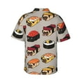 thumbnail image 4 of Sushi Pug Men'S 3d Print Casual Button Down Shirts, Novelty Hawaiian Short Sleeves L, 4 of 7