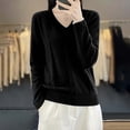 thumbnail image 2 of Atogsazn Women's Knitted Cotton Sweater Casual Loose Fit Long Sleeve Pullover Sweaters Fall Winter Tops Black XL Fashion, 2 of 5