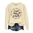 thumbnail image 3 of Holzkary Teacher Sweatshirt for Women Sweatshirt for Fall Winter Tops Long Sleeve Shirts Oversized Tshirts Round Neck Colorful Teacher Crewneck Sweatshirt Teach Long Sleeve Pullover Shirt Tops Beige L, 3 of 5