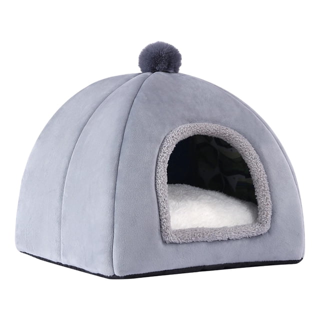 Cama para gatos Yuyangstore calmante autocalentable tienda de campaña para gatos cueva para perros pequeños gatitos y gatos Gris S Camas para gatos