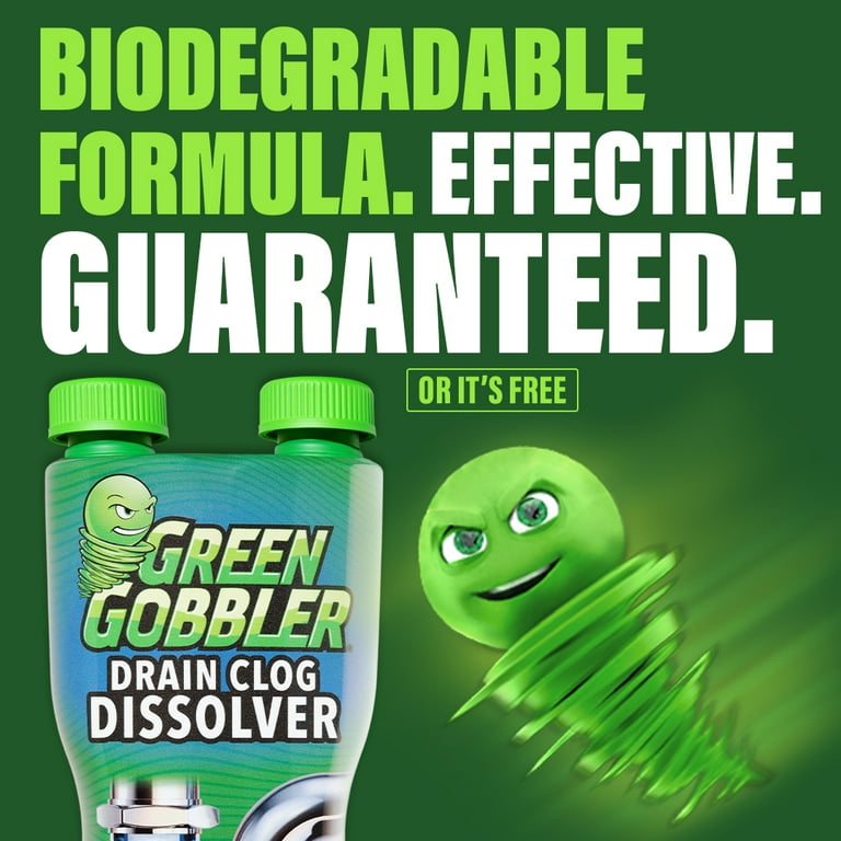 Green Gobbler Drain Clog Remover & Cleaner for Toilets, Sinks, Showers  Septic-Safe, 31 oz 