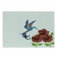 thumbnail image 1 of Hummingbird Cutting Board, Hummingbird in Flower Garden Fantasy Tails Wings Imaginativertwork, Decorative Tempered Glass Cutting and Serving Board, Small Size, Burgundy Green, by Ambesonne, 1 of 1