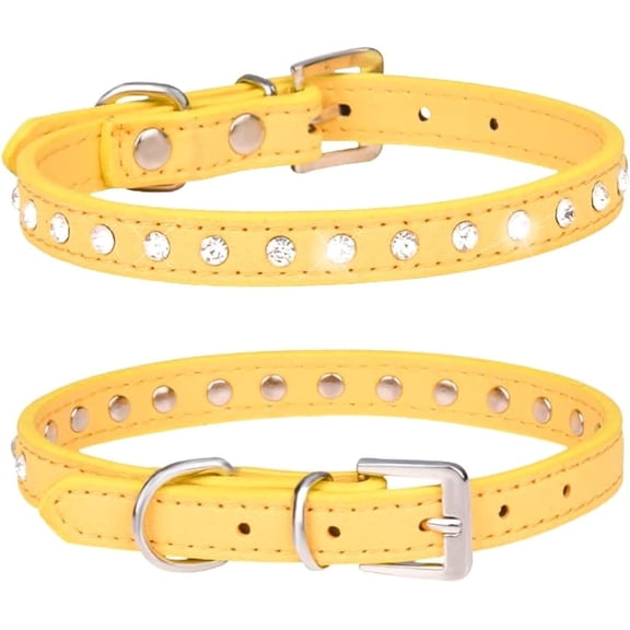 1 Pack Small Dog Collars, Bling Diamond Pretty Crystal Sparkly Rhinestone Glitter Jewel Puppy Collar for XXS Xs Small Medium Pet Girl Cat Female Kitten