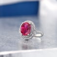 thumbnail image 4 of Gem Stone King 3.30 Cttw Red Created Ruby Ring for Women in 925 Sterling Silver | Oval 9X7MM (Size 8), 4 of 4