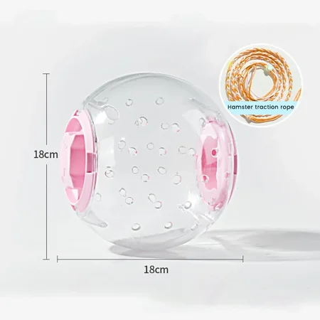 Hamster Exercise Ball Transparent Hamster Running Ball Wheel With Traction Rope For Small Animals Pet Supplies 14cm/18/cm