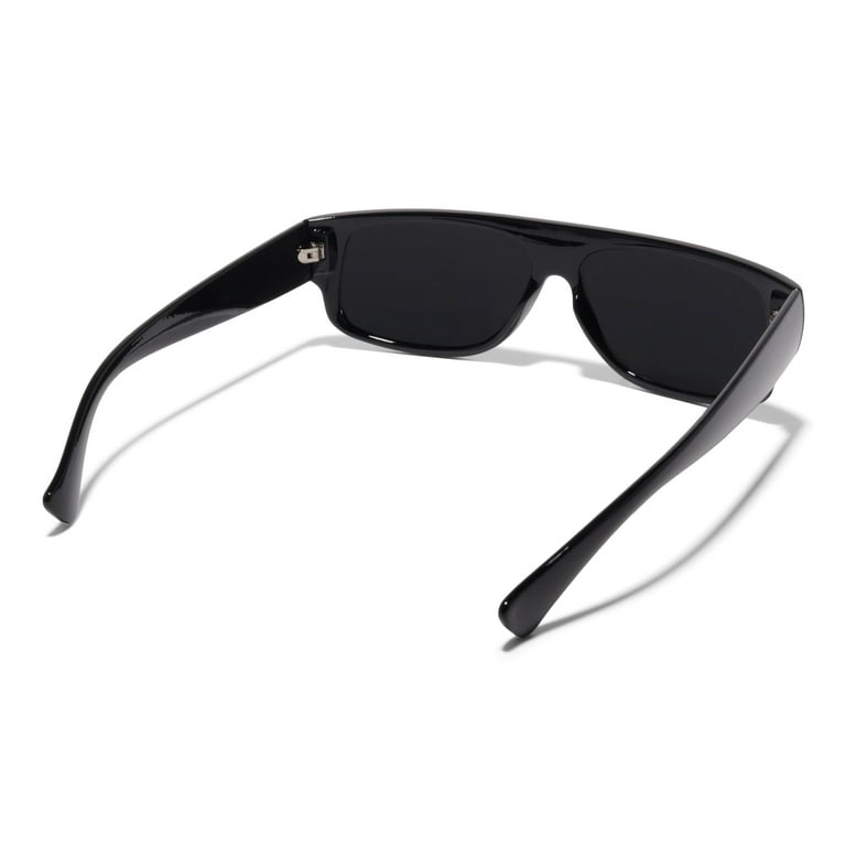 ShadyVEU Oversize Aviator Dark Black UV400 Protection Spring Hinge Vintage  Fashion Mens Womens Sunglasses