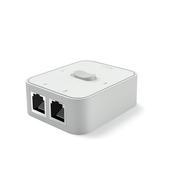 2 Port Power-free Gigabit Network Switch RJ45 LAN CAT6 Ethernet Switch 2 In 1 Out/1 In 2 Out Internal External Network Splitter White