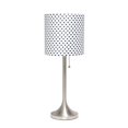 thumbnail image 1 of Simple Designs Brushed Nickel Tapered Table Lamp with Polka Dot Fabric Drum Shade, 1 of 5