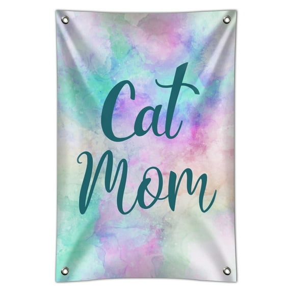 Cat Mom Colorful Home Business Office Sign