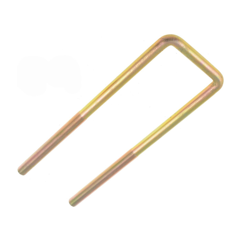 KarParts360 Threaded U-Bolt | Steel | Yellow Zinc | Square U-Bolt | Heat Hardened | Fine Thread | 1/2 Inches Thread Diameter