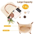 thumbnail image 5 of AOUNQ Boho Crochet Straw Beach Tote Bag for Women, Lightweight Foldable Woven Purse with Zipper for Summer Travel, 5 of 7