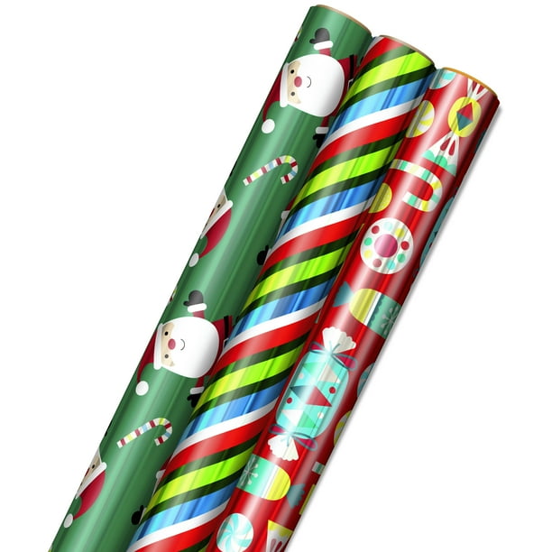 Hallmark Foil Christmas Wrapping Paper with Cut Lines on Reverse (3
