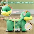 thumbnail image 3 of Qaba 6V Kids Ride on Horse, Triceratops Shaped Battery Powered Ride on Toy with Music Forward, PU Wheels, for Girls Boys Aged 18-36 Months, Green, 3 of 9
