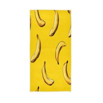 Bath Towel Single-Sided Printed Highly Absorbent Soft Quick Towel for Bathroom Spa Gym & Sports Banana Of Vector