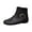 Black, variant on Brown Ladies Casual Low Heel Round Toe Ankle Boots Slip On Plus Size Short Boots With Side Buckle Detail For 2026 Spring Style