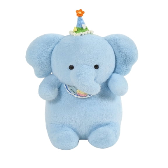 Sleeping Plushie Stuffed Animals Plush Toys, Ultra Soft Cute Cuddly Plush Toy with Knit Hat, Fluffy Stuffed Soft Toys for Boys Girls, 15.7 Inches (Elephant)