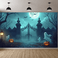 thumbnail image 2 of Spooky Ghost Halloween Banner Pumpkin Decorations Haunted Gateyard for Party Decoration Halloween Event Indoor Outdoor, 2 of 9