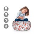 thumbnail image 2 of Mushroom Storage Toy Bag Chair, Sketch Style Woodland Flora Pattern with Greyscale Background, Stuffed Animal Organizer Washable Bag, Small Size, Vermilion Pale Grey, by Ambesonne, 2 of 3