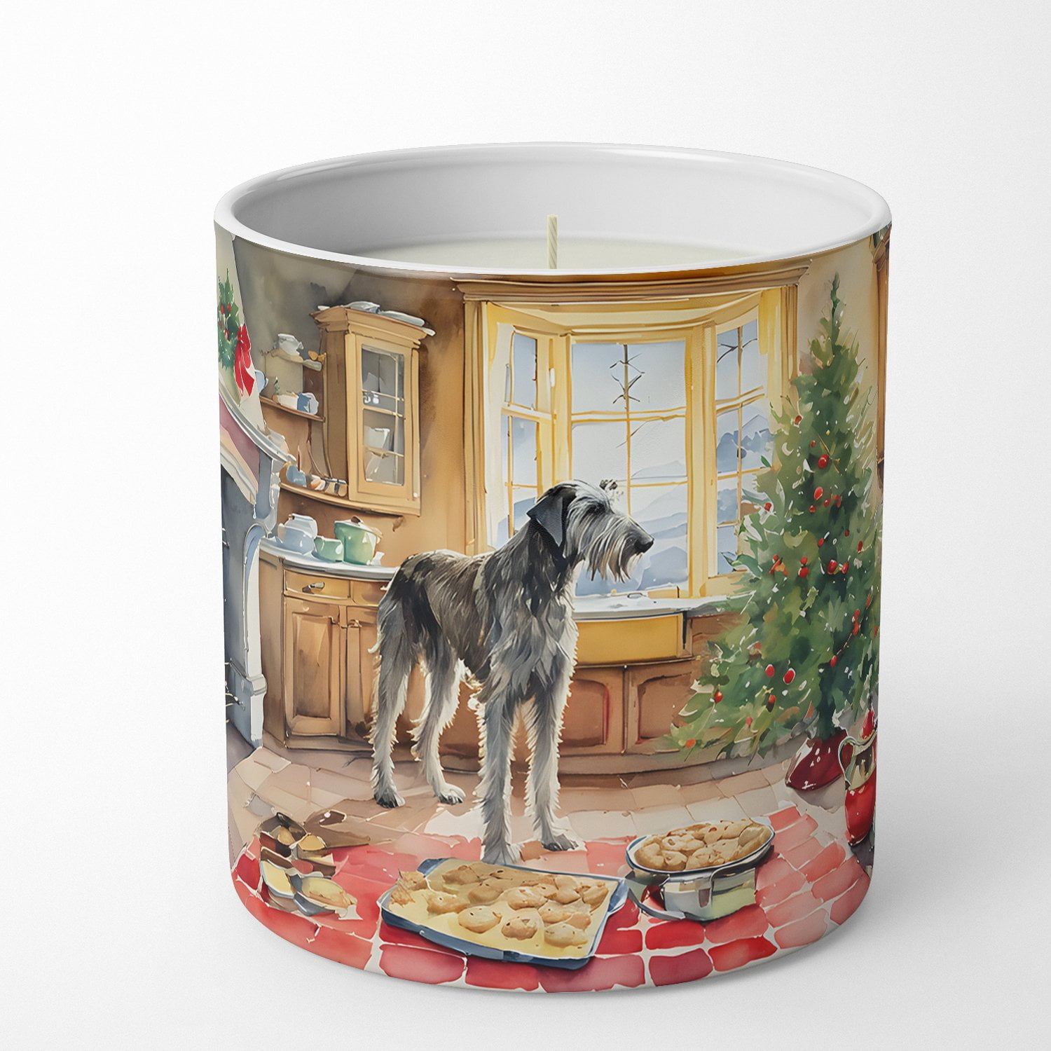 Irish Wolfhound Christmas Cookies Decorative Soy Candle 3.25 in x 3.75 in